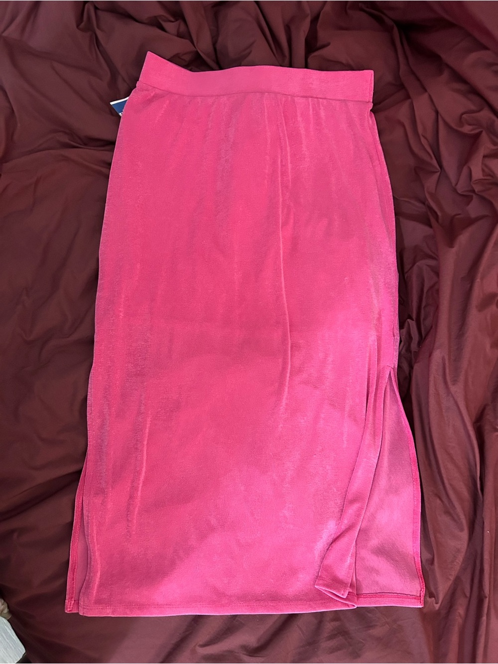 Sincerely Jules Hot Pink Midi Pencil Skirt with Side Slit